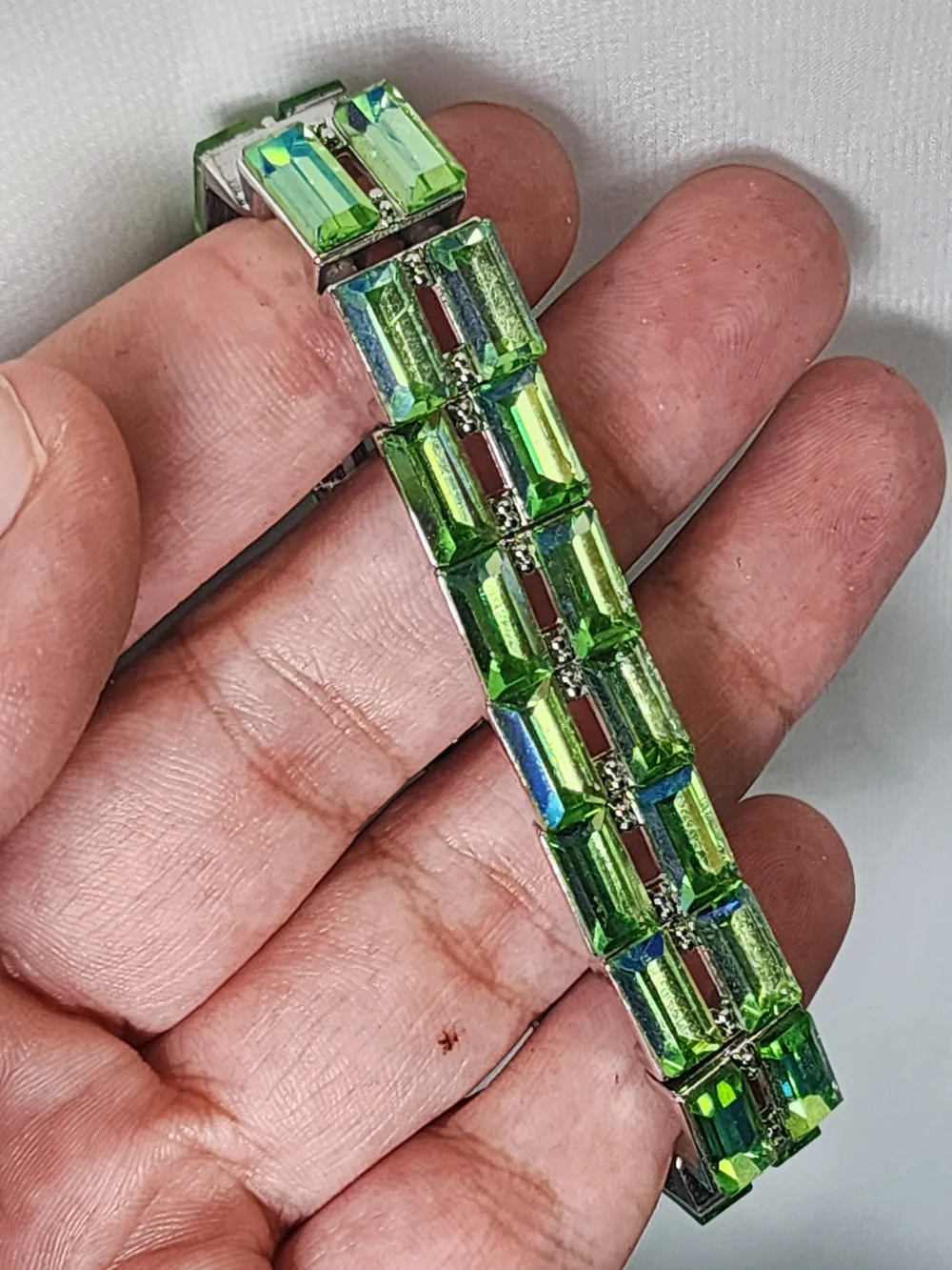 Green Crystal Stretch Bracelet